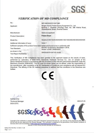 SCIENTZ-S系列CE證書